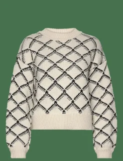 SLFOLIVIA LS CROPPED KNIT O-NECK - Stickat