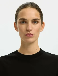 SLFRELAX COLWOMAN SS MOCK NECK TEE NOOS - T-shirts