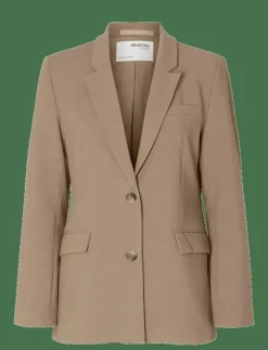 SLFRITA LS CLASSIC BLAZER CAMEL MEL NOOS - Enkelknäppta kavajer