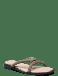 SLFSARA PADDED SUEDE SLIDER - Sandaler