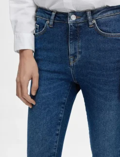 SLFSOPHIA MW SKINNY DARK BLU JEAN U NOOS - Skinny Jeans