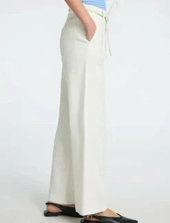 SLFTANIA-RITA MW WIDE PANT NOOS - Linnebyxor