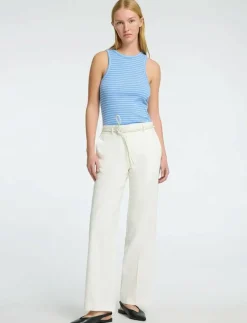 SLFTANIA-RITA MW WIDE PANT NOOS - Linnebyxor