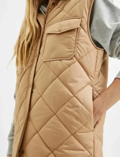 SLFTINNA LONG QUILTED VEST - Quiltade västar