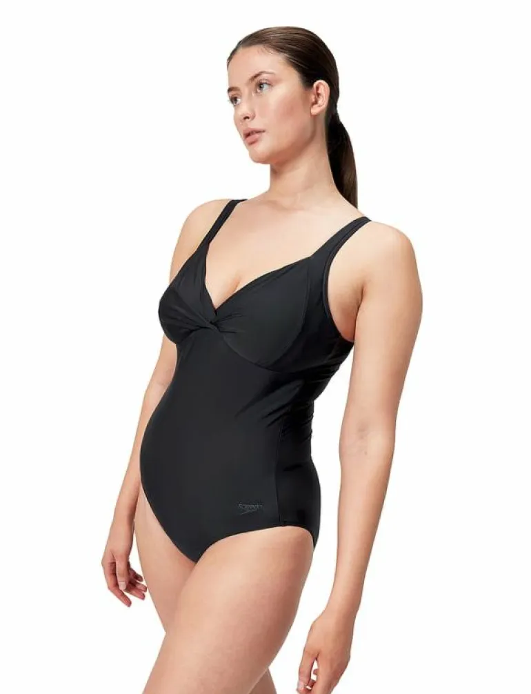 Solid Cross Knot Swimsuit - Baddräkter