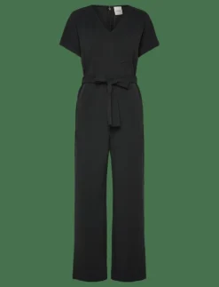 Stretch Crepe Jumpsuit with Belt - Jumpsuits