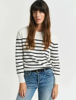 STRIPED COTTON C-NECK - Stickat