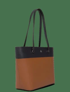Striped Leather Medium Karly Tote Bag - Shoppers