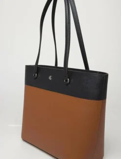 Striped Leather Medium Karly Tote Bag - Shoppers