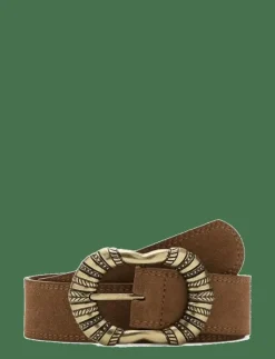 Suede leather belt with engraved buckle - Skärp