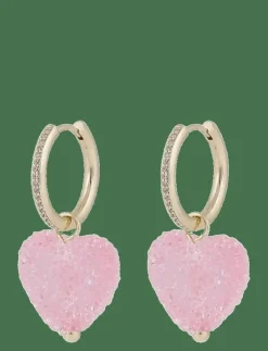 Sugar hearts pendant ear g/pink - Onesize - Hoops