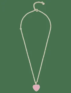 Sugar hearts pendant neck 42 g/pink - 42 cm - Kedjehalsband