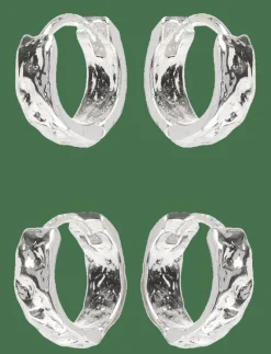 TABITHA hoop earrings 2-in-1 set silver-plated - Hoops