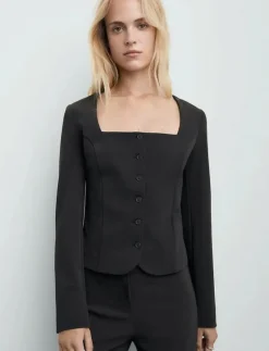 Tailored cropped suit jacket - Korta kavajer