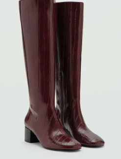 Textured heeled boots - Varmfodrade skor