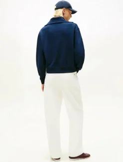 TH SCRIPT HALF ZIP TERRY SWTSHRT - Sweatshirts