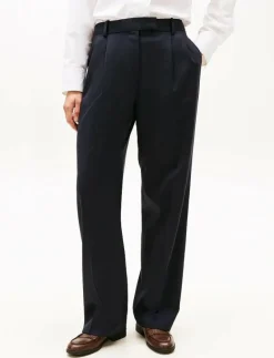 TIMELESS WOOL STRT PLEAT PANT - Vida byxor