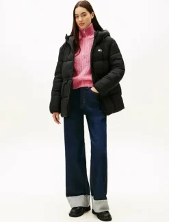 TJW HOODED MIDI PUFFER JACKET - Dun- & vadderade jackor