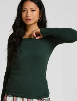 TOP LS CREW RIB COTTON - Överdelar