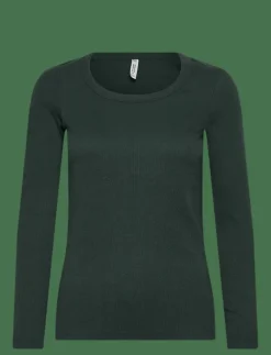 TOP LS CREW RIB COTTON - Överdelar