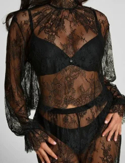 TOP LS LACE CECILIA - Överdelar