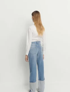 Turned-up straight jeans - Straight jeans