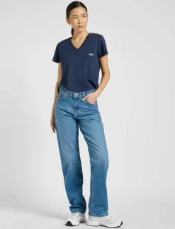 V NECK TEE - T-shirts