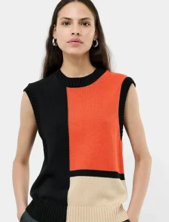 VARLI COLOUR BLOCKING KNIT VES - Stickade västar