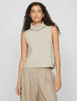 VIBELUNA HIGH NECK S/L KNIT VEST-NOOS - Stickade västar