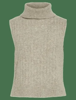 VIBELUNA HIGH NECK S/L KNIT VEST-NOOS - Stickade västar