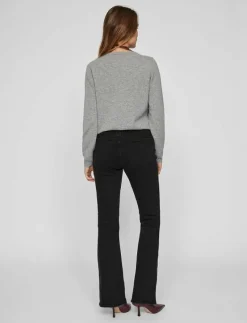 VIBETTY RW FLARED JEANS BLK OSC221-NOOS - Utsvängda jeans