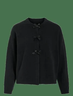 VIBRIANNA O-NECK L/S BOW KNIT CARDIGAN - Koftor