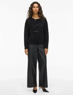 VIBRIANNA O-NECK L/S BOW KNIT CARDIGAN - Koftor