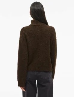 VIGLEEBA HIGH NECK L/S RIB KNIT TOP - Polotröjor