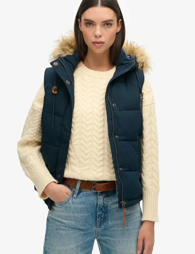 VINTAGE EVEREST FAUX FUR GILET - Vadderade västar