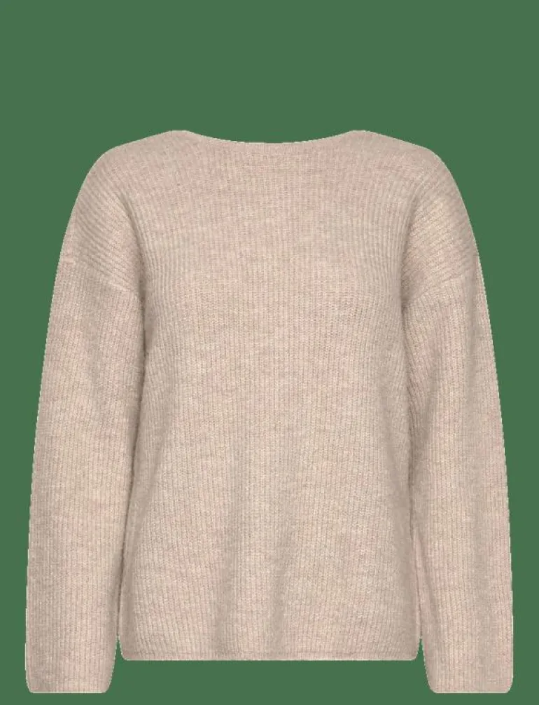 VIRETTA O-NECK L/S KNIT BOW TOP/LN - Stickat