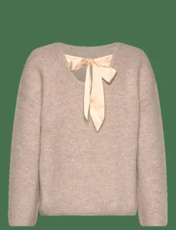 VIRETTA O-NECK L/S KNIT BOW TOP/LN - Stickat