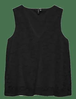 VMHONEY LACE SL V-NECK TOP WVN GA - Linnen