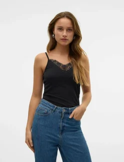 VMINGE LACE SINGLET JRS NOOS - Linnen