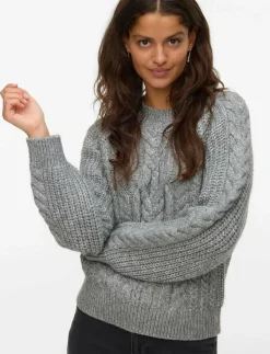 VMJADA LS O-NECK CABLE PULLOVER - Stickat