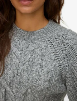 VMJADA LS O-NECK CABLE PULLOVER - Stickat