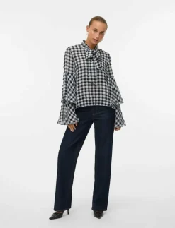 VMSIA LS FLOUNCE TOP WVN GA - Långärmade blusar