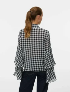 VMSIA LS FLOUNCE TOP WVN GA - Långärmade blusar