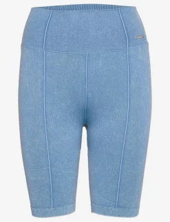 Washed Denim Seamless Biker Shorts - Träningstights