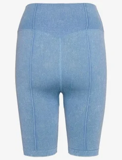 Washed Denim Seamless Biker Shorts - Träningstights