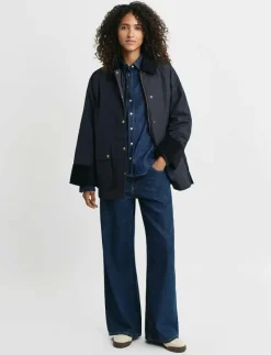 WAXED COTTON DOUBLE DECKER JACKET - Utilityjackor