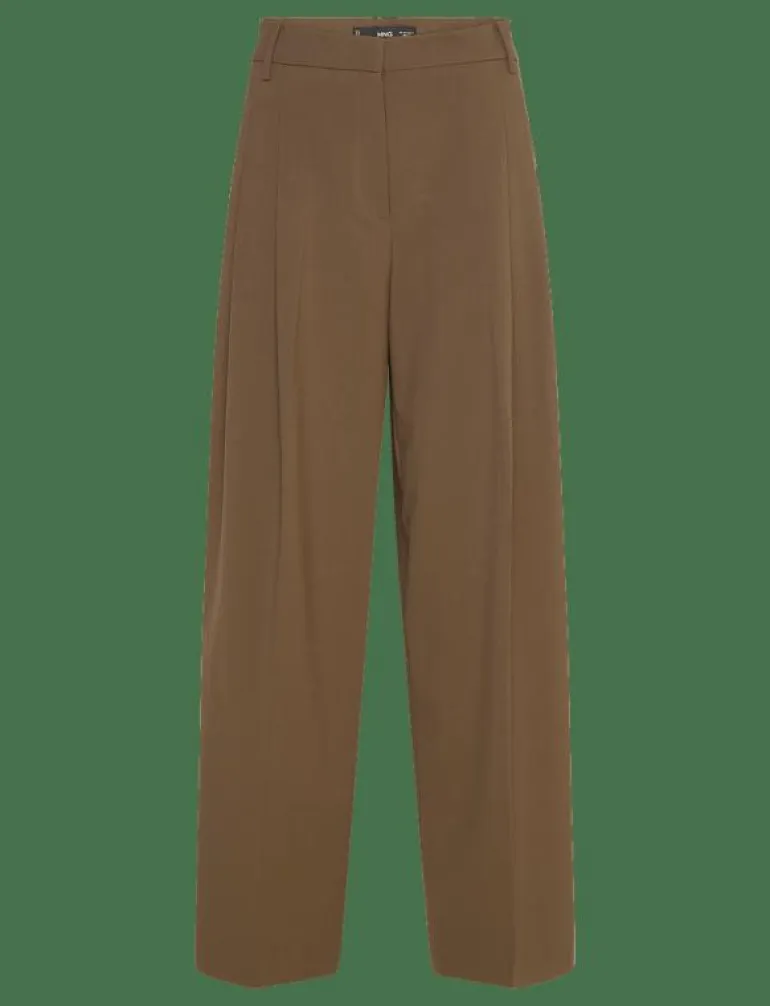 Wide leg mid-rise pleated trousers - Vida byxor