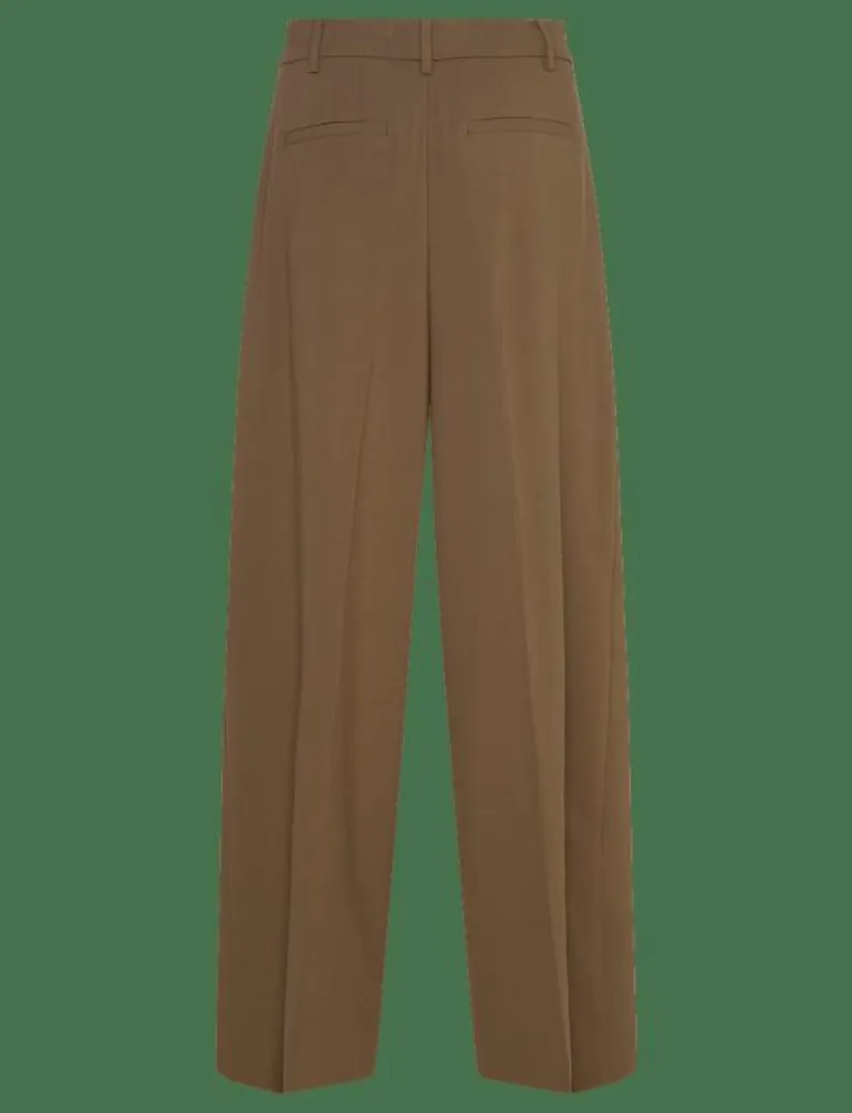 Wide leg mid-rise pleated trousers - Vida byxor