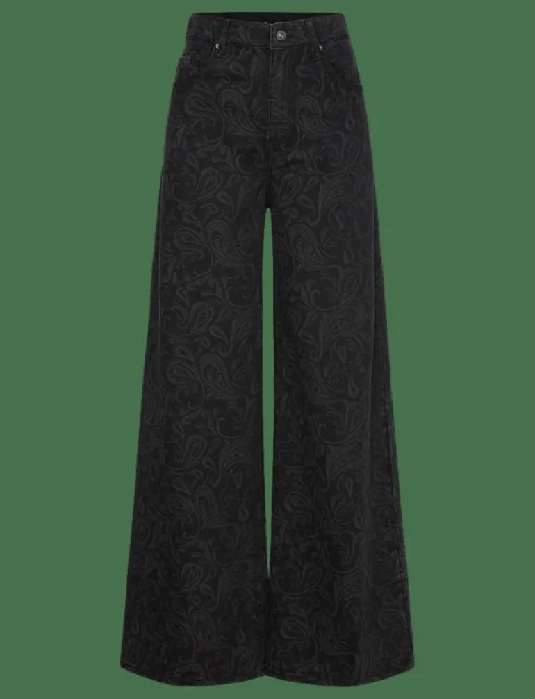 Wide leg paisley-print jeans - Vida byxor