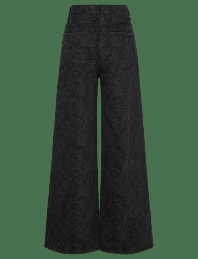 Wide leg paisley-print jeans - Vida byxor